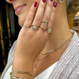 14k Diamond Open Pointed Band Ring