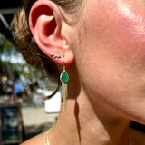 Teardrop Emerald Tassel Earrings