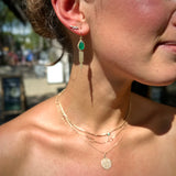 Teardrop Emerald Tassel Earrings