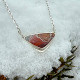 Crazy Lace Agate Triangular Necklace
