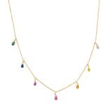 Chain With Multi Sapphire Drops Necklace