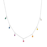 Chain With Multi Sapphire Drops Necklace