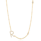 CZ Sideways Initial Necklace