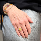 Citrine Seagrass Ring with Gold Beads
