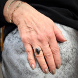 Psilomelane and Black Diamond Ring