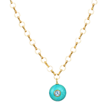 Turquoise & Blue Topaz Petite Loop Necklace