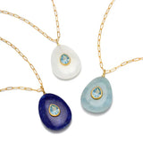 Bezel Set Pear Necklace