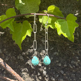 Dainty Paperclip Chain Link Gemstone Earrings