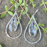 Sterling Gemstone Double Teardrop Earrings