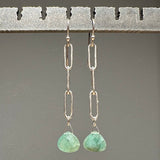 Paperclip Chain Link Gemstone Earrings