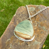 Serenity Jasper Sterling and Brass Necklace