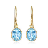 Bezeled Oval Gemdrop Earrings