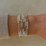 3MM Yellow Gold Filled Bracelet with 4MM Sterling Silver