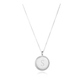 Round Charm Initial Necklace