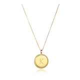 Round Charm Initial Necklace