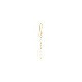 Double Oval Pearl Drop Earrings