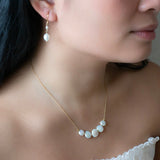 Double Oval Pearl Drop Earrings