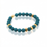 Beaded Magnetic Clasp Bracelet with Gold Detail