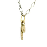 14k Push Lock Mini Oval Charm Holder