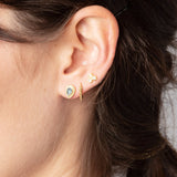 White Blue Topaz Trifecta Studs