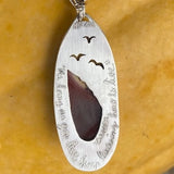 Landscape Mookaite Jasper Mountain Bird Necklace