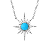 Sunburst Turquoise & Diamond Necklace