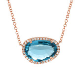 Organic Shaped London Blue Topaz Necklace