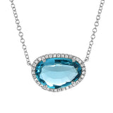 Organic Shaped London Blue Topaz Necklace