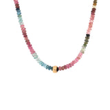 Watermelon Tourmaline Boulder Bead Necklace