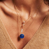 Dewdrop Diamond Necklace W/ Labradorite