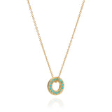 Circle of Life Turquoise Open "O' Necklace- Gold