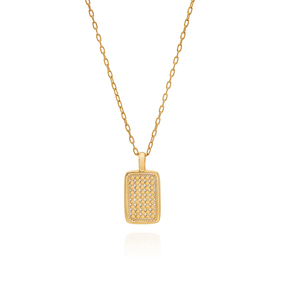 Two Tone Rectangle Dotted Necklace