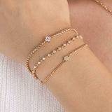 Prong Dia Quad Box Chain Bracelet