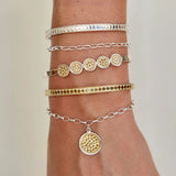 Two-Tone Disc Charm Bracelet