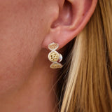 Circle Dotted Hoops - Two Tone