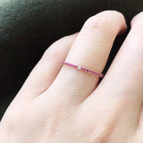 Ruby Eternity Band with White Diamonds at Compass Points