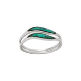Double Stack Wavy Turquoise Rings