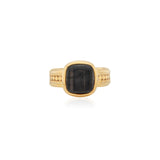 Hypersthene Cushion Cocktail Ring- Gold