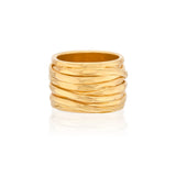 Wavy Twist Band Ring- Gold (Disc)