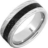 8mm Serinium Flat Band Shark Tooth Inlay