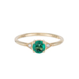 Round Emerald Deco Ring