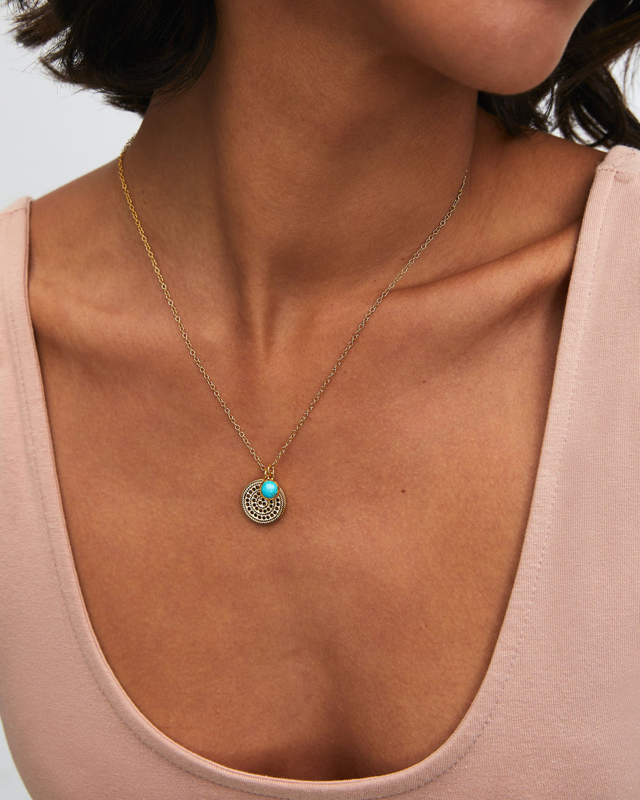 Turquoise Charm Pendant Charity Necklace