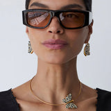 Dalmatian Jasper Butterfly Earrings