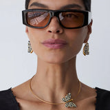Dalmatian Jasper Butterfly Earrings