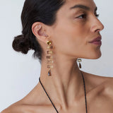 Bio Quartz with Lemon & Smokey Quartz Drop Earrings