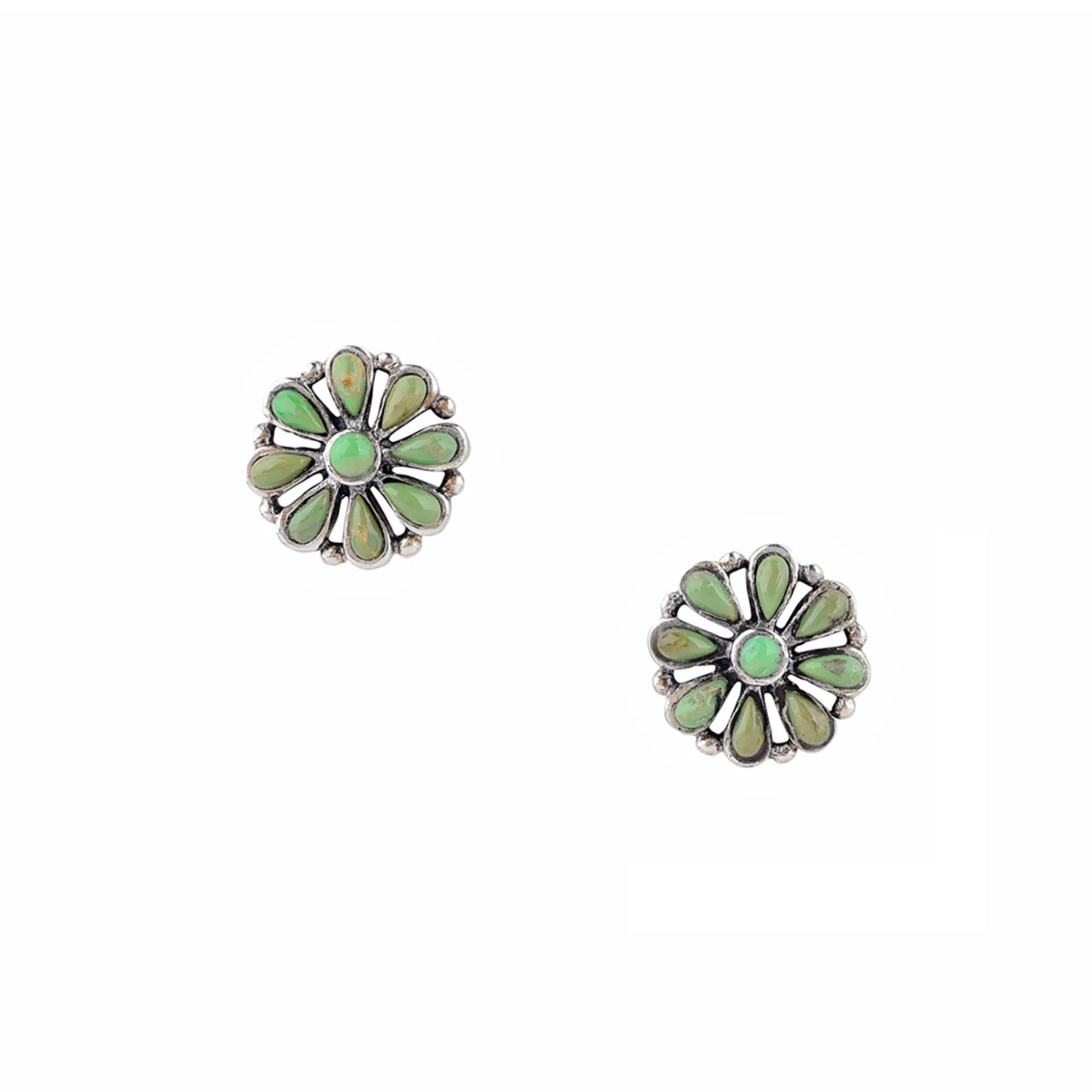 Beaded Flower Stone Studs