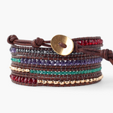 Siam Mix Leather Wrap Bracelet