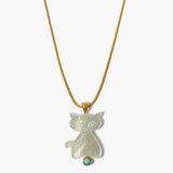 Mother of Pearl Cat Necklace