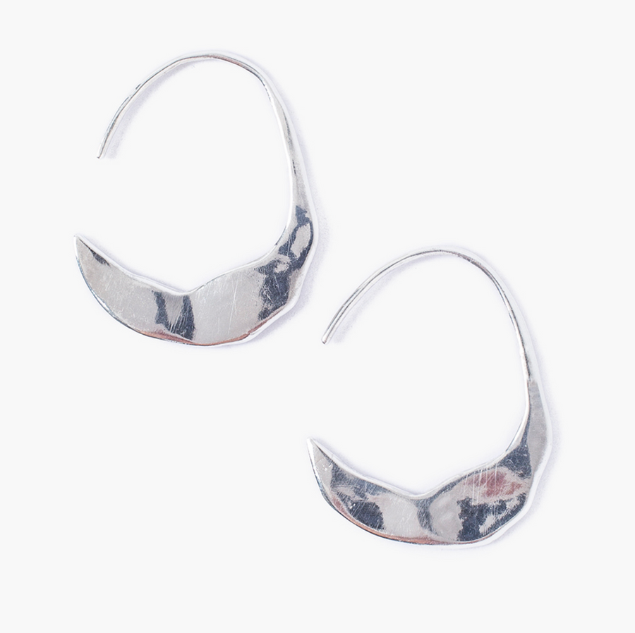 Petite Crescent Moon Hoops