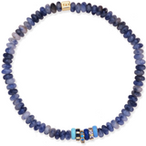 Semi-Precious Stretch Bracelet with Colored Rondelles